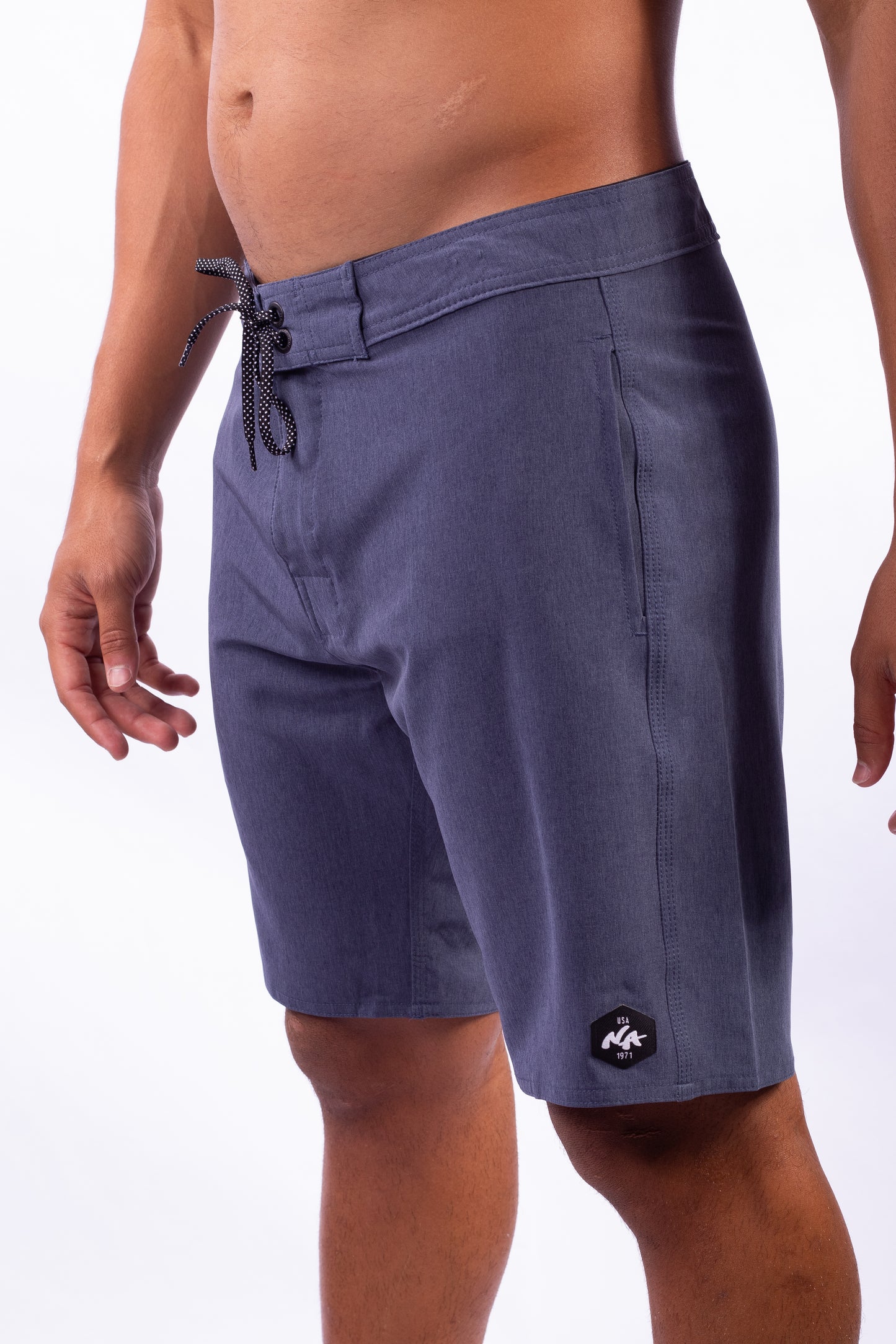 Natural Art Board Shorts with Side Pockets 18.5" Slim Fit