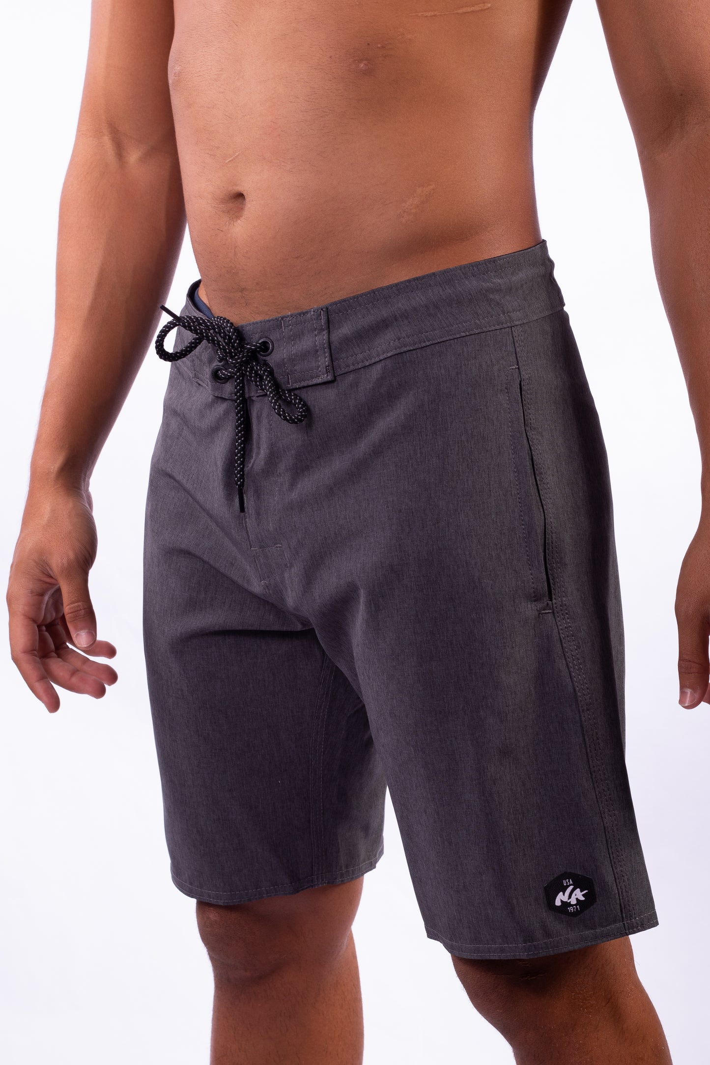 Natural Art Board Shorts with Side Pockets 18.5" Slim Fit