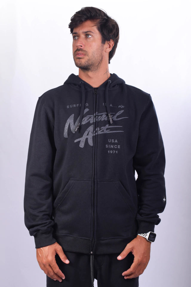 Natural Art Zip-Up Hoodie Surfing is a NA