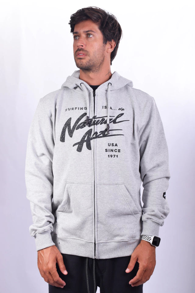 Natural Art Zip-Up Hoodie Surfing is a NA